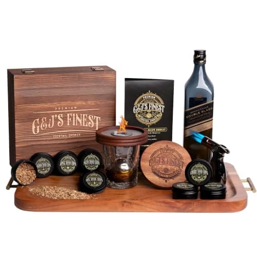 G&J's Finest Mahogany Smoker Kit with Quad Torch and Wood Box