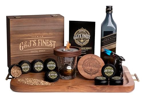 G&J's Finest Mahogany Smoker Kit with Quad Torch and Wood Box