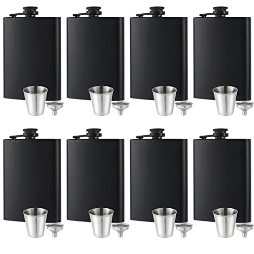 GliSun 8-Piece Flask Set with Cups and Funnels