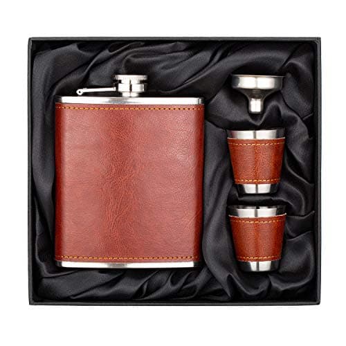 7 oz Hip Flask Gift Set with 2 Cups and Funnel