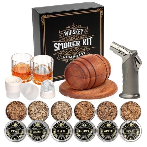 Whiskey Smoker Kit with Torch, 2 Glasses and Ice Molds