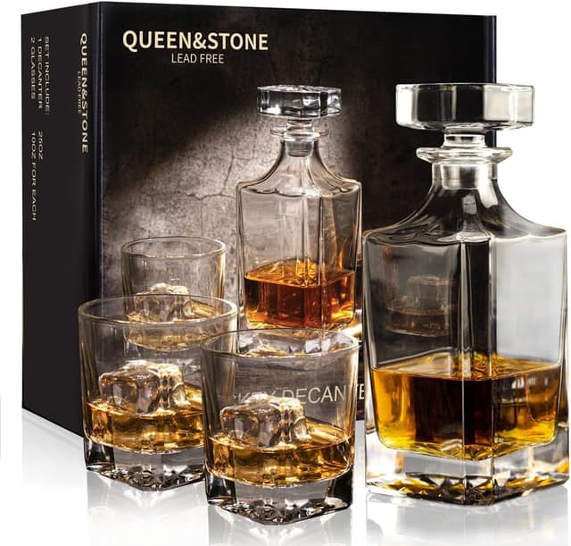 Square 25 oz Decanter Set with 2 Glasses