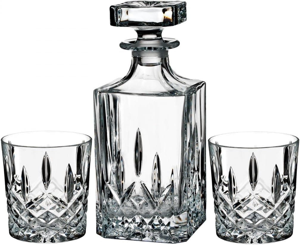 Waterford Marquis Markham Square Decanter and Glass Pair