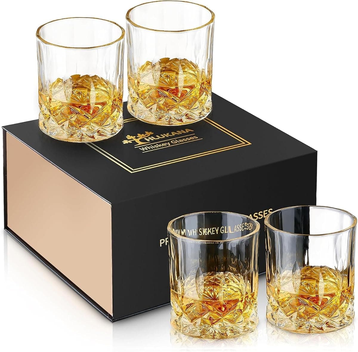 Hlukana Old Fashioned Glasses, Set of 4, 11 oz