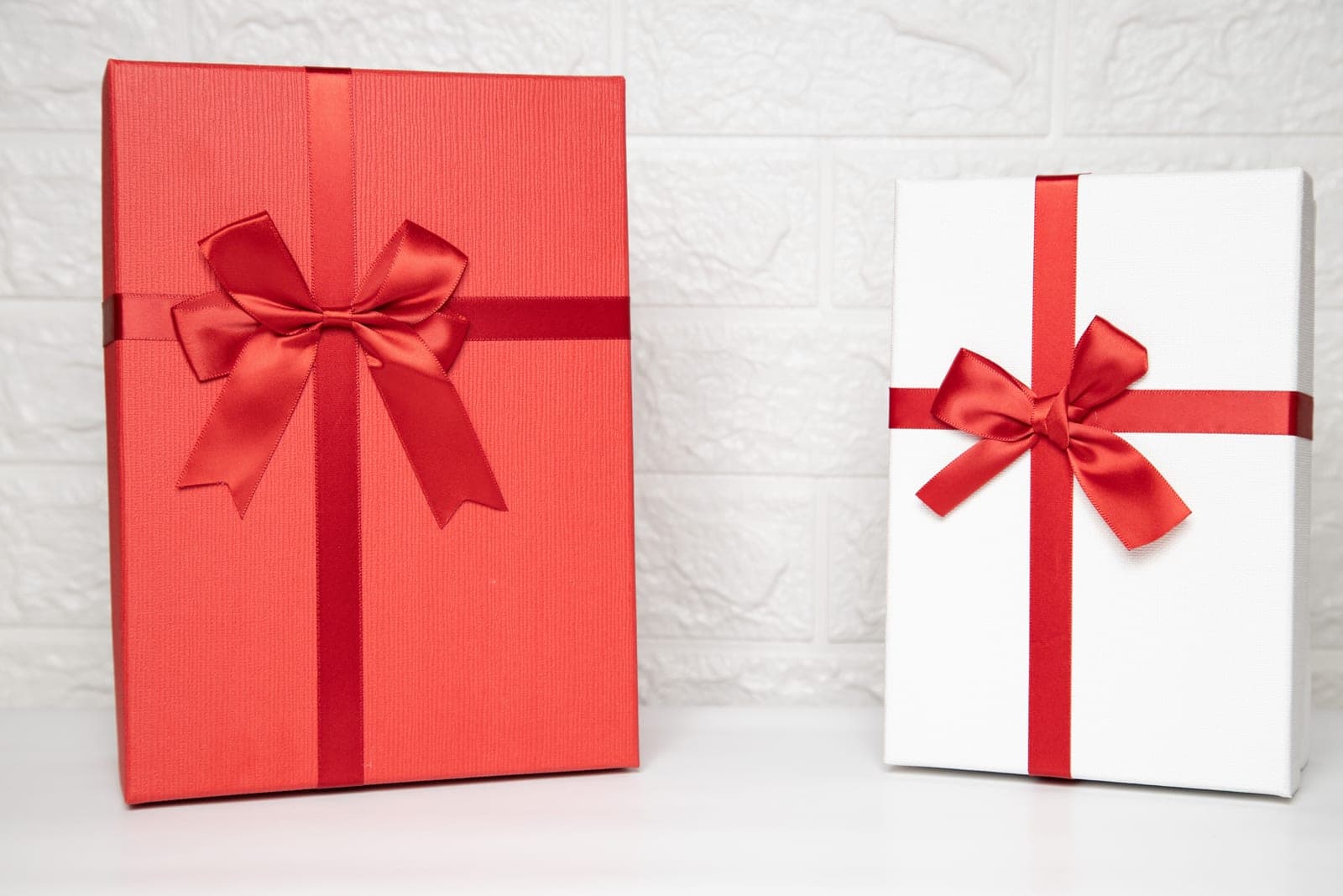 A birthday gift box tied with a ribbon