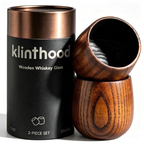 KLINTHOOD Handcrafted Wooden Whiskey Glass, 11 oz