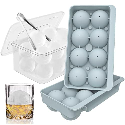 WIBIMEN 2.5-Inch Round Ice Ball Molds with Storage Bin