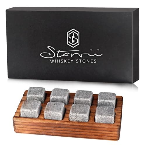 KYVIAUM Granite chilling stones with wooden box, set of 8