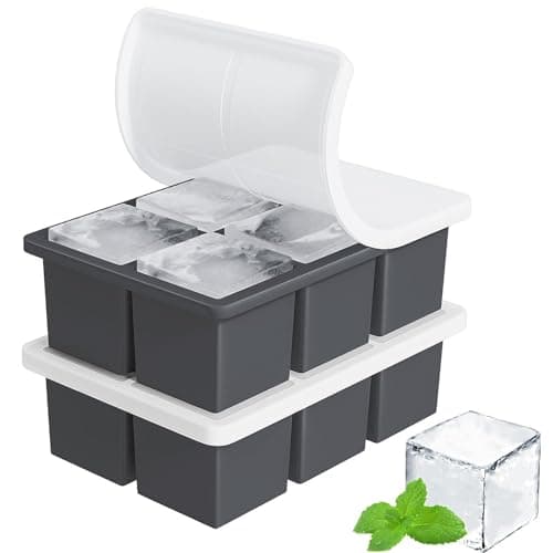 FDDBI Large Ice Cube Trays with Lid, 2-Inch, 2-Pack