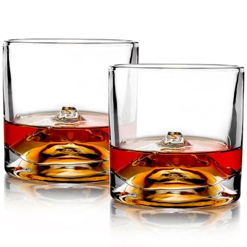 LIITON Mount Fuji Old Fashioned Whiskey Glasses, set of 2