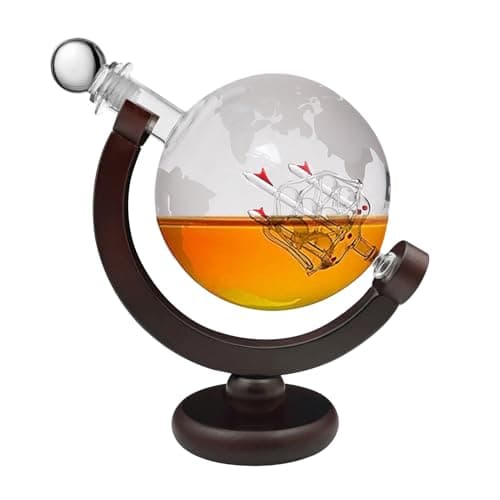 Zalaxt Globe Decanter with Sailboat, 28 oz
