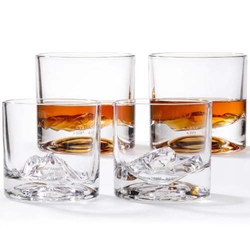 LIITON American Peaks Old Fashioned Glasses, Set of 4