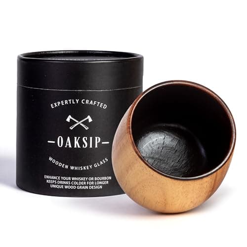 Oaksip The Original Charred Wooden Bourbon Drinking Glass