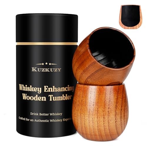 KUZKUZY Charred Wooden Whiskey Tumbler