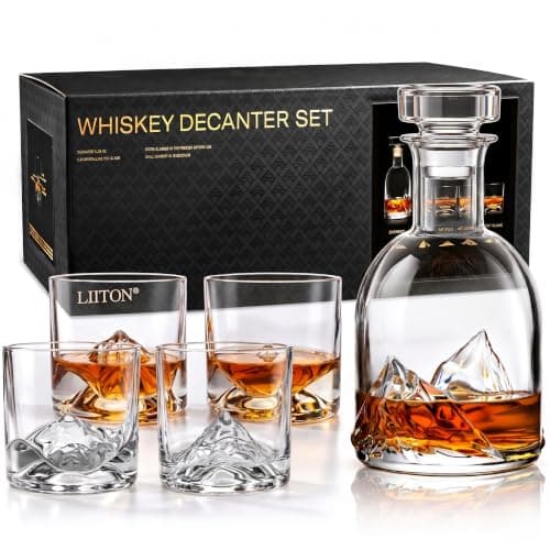 LIITON The Peaks Decanter Set with 4 glasses, 1 liter