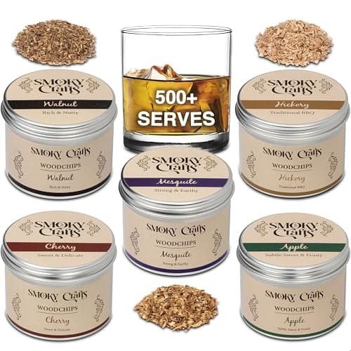 Smoky Crafts Cocktail Smoker Wood Chips, 5-Flavor Variety Pack, 2 oz Each
