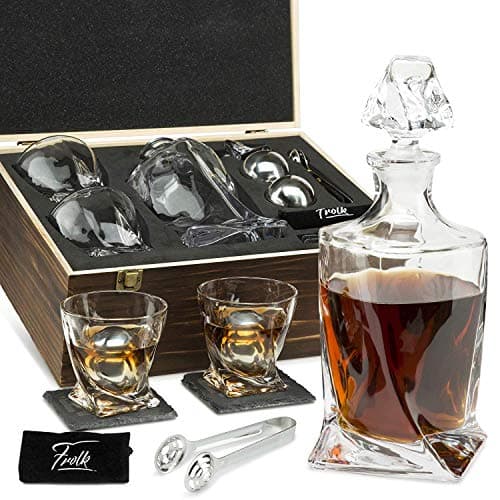 Frolk Twisted Bourbon Decanter Gift Set, 30 oz