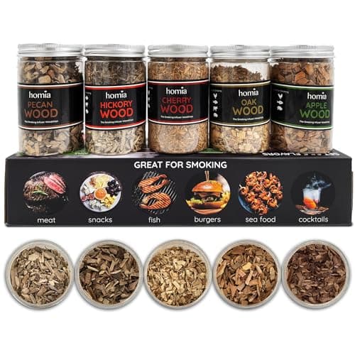 homia Cocktail Smoker Kit Wood Chips, 5 Jars