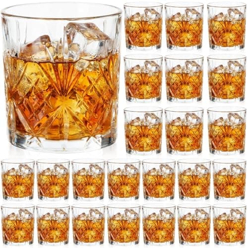 Yiyiring Old Fashioned Whiskey Glasses, 12 oz, set of 24