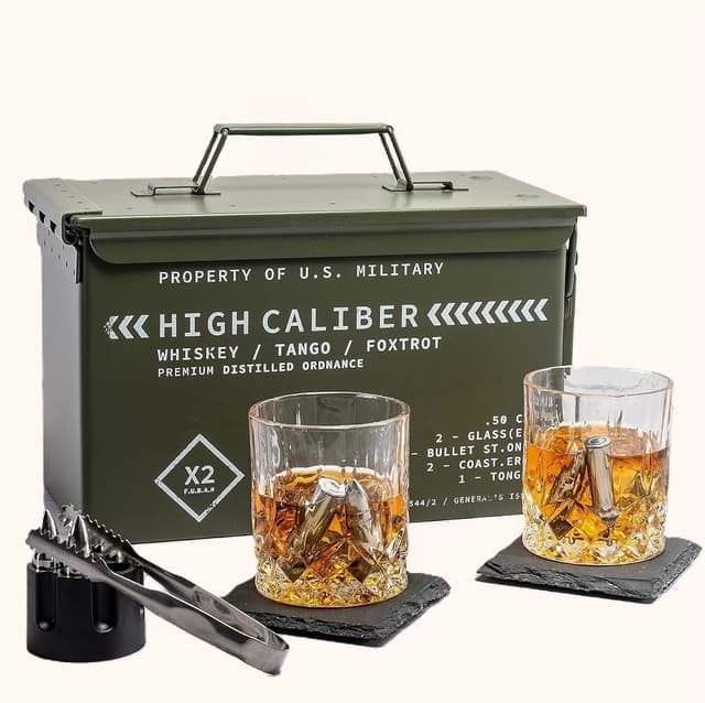 Titan LSO Whiskey Glasses and Stones in a Tactical Box