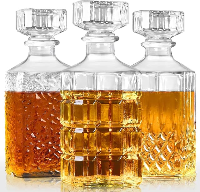 LAWADACH Whiskey Decanter Set of 3